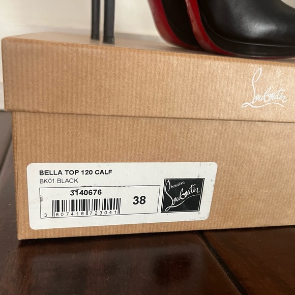 Christian Louboutin Bella Top 120 Ankle Boot Bootie Calf Black Size 38 - Picture 11 of 16